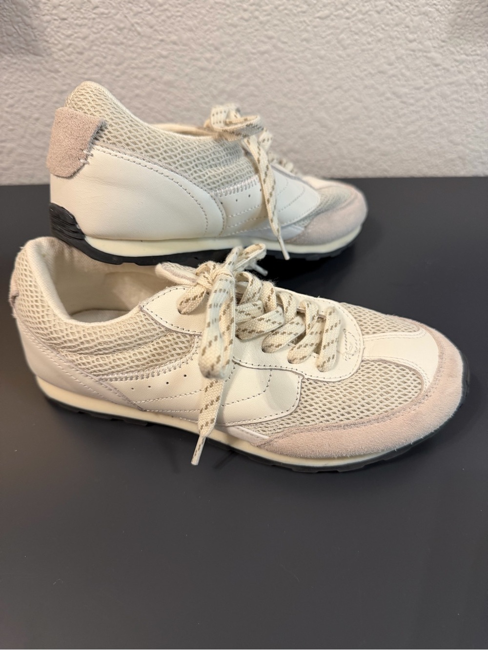 Zara Retro Sneakers Cream Ivory Mesh Suede EU 36 Women’s 5.5 Kids 4